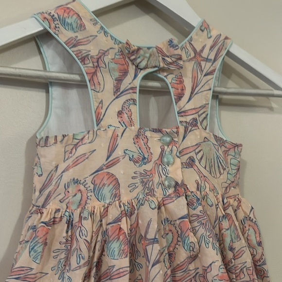 Cynthia Rowley Seashell Fit & Flare Pastel Cut Out Back Sleeveless Toddler Dress - Picture 8 of 8